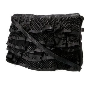 Valentino Garavani Laser-Cut Ruffle Leather Shoulder Bag – Rare Vintage